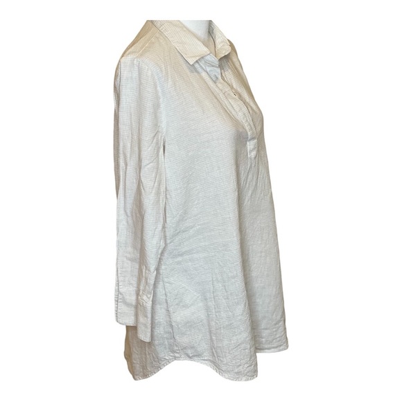 Vineyard Vines striped cream and white linen blend tunic women’s size Medium - Picture 3 of 11